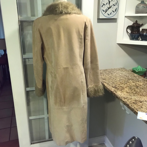 Wilsons Leather Maxima Penny Lane leather faux fur boho Y2K LONG Coat - Picture 3 of 16